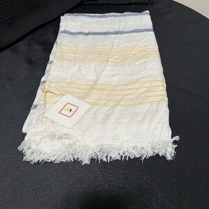Chloe + Isabel White and Yellow Striped Beach Wrap